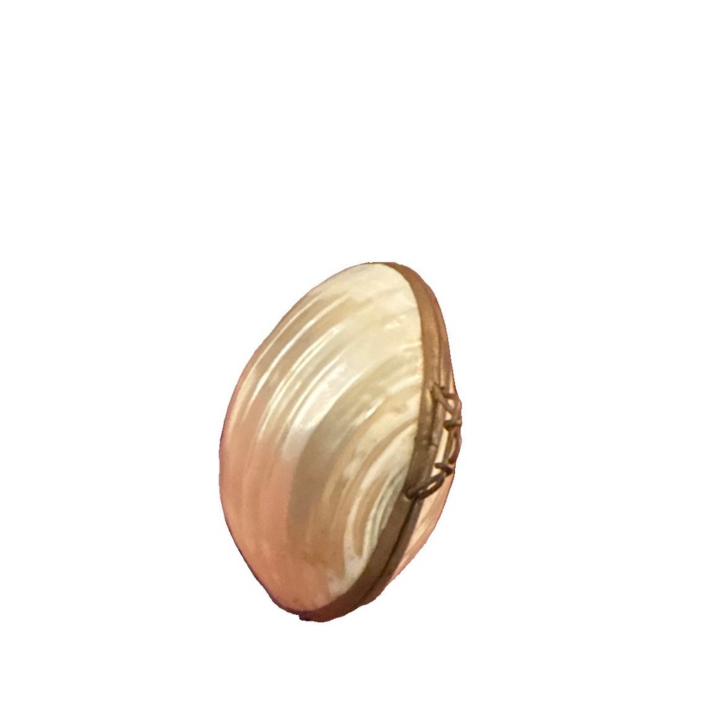 Sea Shell Pearl Jewelry Trinket Pill Box Early 1900s Antique Vintage Pre-owned